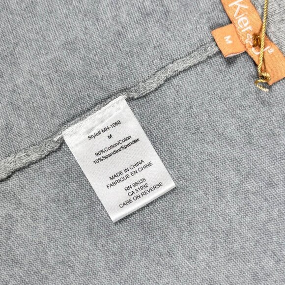 NWT Kier+J Sweater Pant Sz. M Gray Knit Drawstring Mid-Rise Cotton Pajama Lounge - Picture 9 of 11